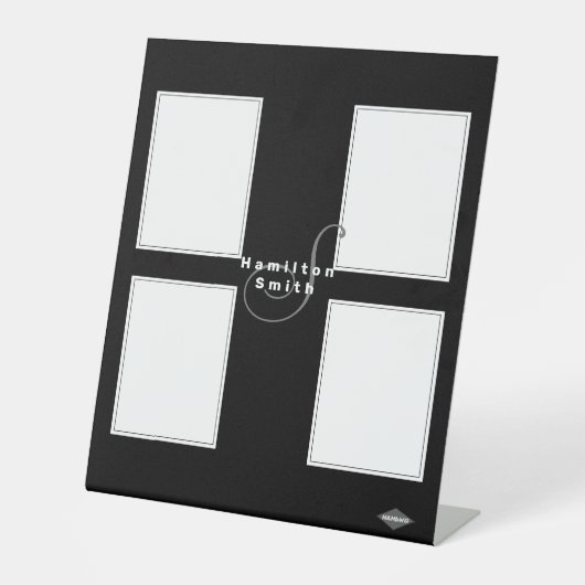 フォトディスプレイ – HAMbyWG – 任意の色のペデスタル記号 台座サイン (正面)