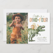 フォトディノフォー誕生日招待状 招待状 (正面)
