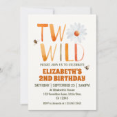 フォトデイジーワイルド2NDバースデーガール 招待状 (正面)