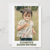 フォトデイジーワイルド2NDバースデーガール 招待状 (裏面)