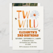 フォトデイジーワイルド2NDバースデーガール 招待状 (正面/裏面)