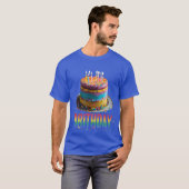 フォトデザインブリスデイケーキ色デザインメンズ Tシャツ (正面フル)