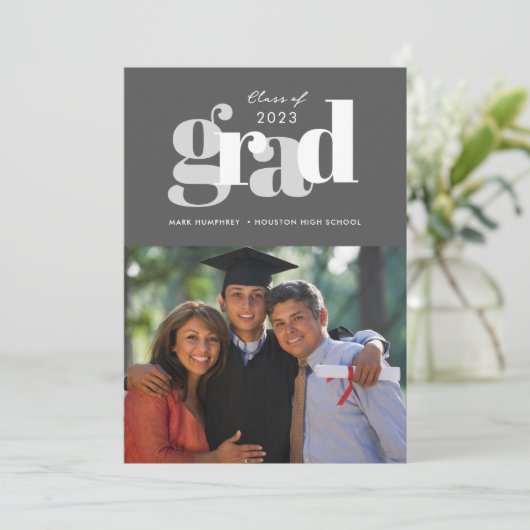 フォトデジタモダンル卒業パーティー招待状 案内状 (スタンド正面)