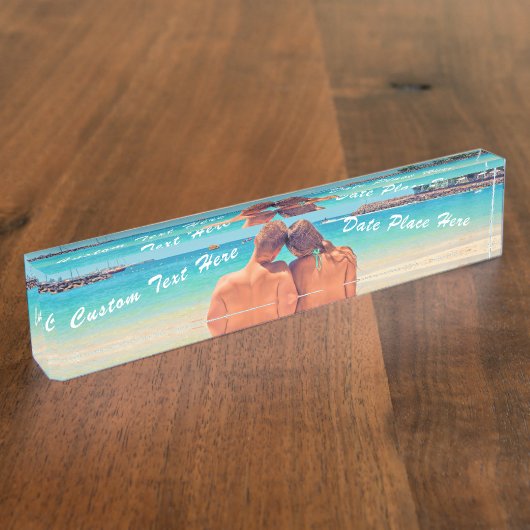 フォトデスク名プレートギフトとカスタム文字 デスクネームプレート (側面)