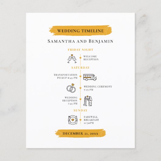 フォトデスティネーションウェディング日程プログラムカード (裏面)