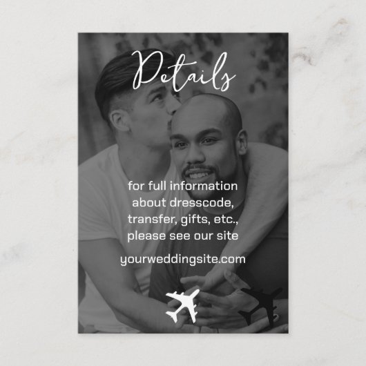 フォトデスティネーションボーディング結婚パス エンクロージャーカード (正面)