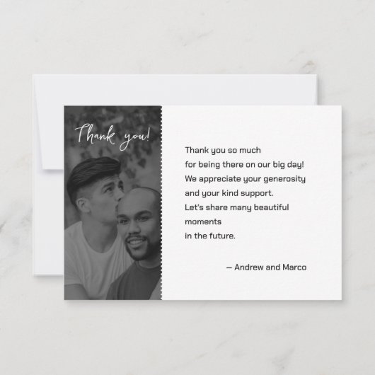 フォトデスティネーションボーディング結婚パス サンキューカード (裏面)