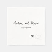 フォトデスティネーションボーディング結婚パス スタンダードカクテルナプキン (正面)