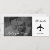 フォトデスティネーションボーディング結婚パス 招待状 (裏面)