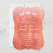 フォトデー最高のエバーコーラルウォーター結婚カラー 招待状 (裏面)