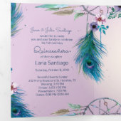 フォトトスペインのルクーイスとピンクドリーム捕手 三つ折り招待状 (内部最初)