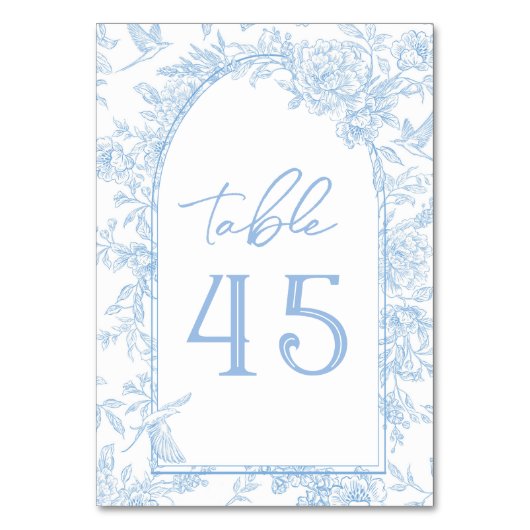 フォトトフランスのイルブルーとホワイトフローラ結婚ズ テーブルナンバー (正面)