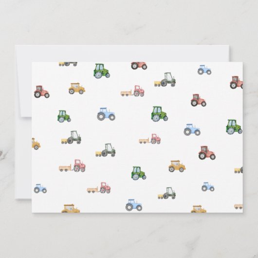 フォトトラカスタムクター3歳の誕生日 招待状 (裏面)