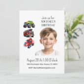 フォトトラックボーイ誕生日招待状 招待状 (スタンド正面)