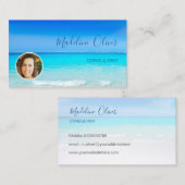 フォトトラベルプロフェッショナル海ビーチシーブルー 名刺 (正面/裏面)
