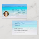 フォトトラベルプロフェッショナル海ビーチシーブルー 名刺 (正面/裏面)