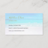 フォトトラベルプロフェッショナル金ゴールド海ビーチ海 名刺 (裏面)