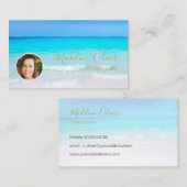 フォトトラベルプロフェッショナル金ゴールド海ビーチ海 名刺 (正面/裏面)