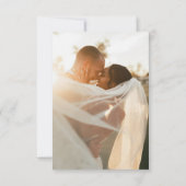 フォトトラベル目的地ウェディングブラック サンキューカード (裏面)