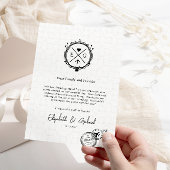 フォトトラベル目的地ウェディングブラック サンキューカード