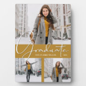 フォトトリオコラージュon金ゴールド卒業 フォトプラーク (正面)