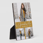 フォトトリオコラージュon金ゴールド卒業 フォトプラーク (側面)