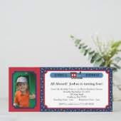 フォトトレインチケット-赤と青 招待状 (スタンド正面)