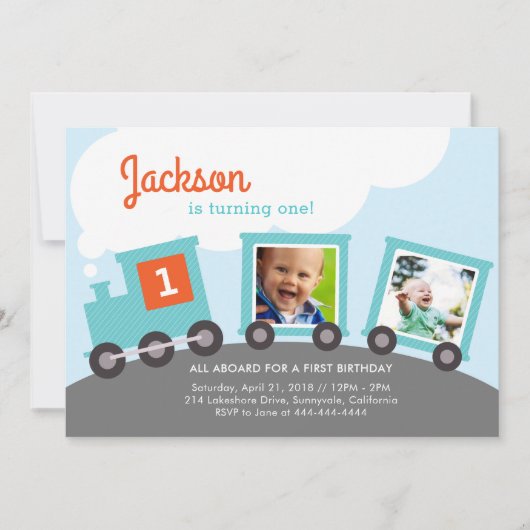 フォトトレインパーティー招待状 招待状 (正面)