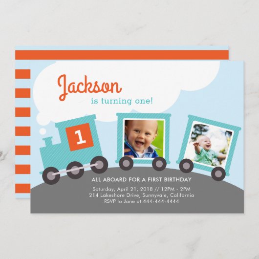 フォトトレインパーティー招待状 招待状 (正面/裏面)