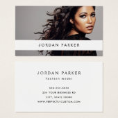 フォトトレンディーファッションモデルのホワイト名刺の追加 (正面&裏面)