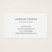 フォトトレンディーファッションモデルのホワイト名刺の追加 (裏面)