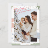 フォトトレンディーミニマリストboho雪クリスマスツリー シーズンカード (正面)