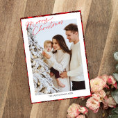 フォトトレンディーミニマリストPlaid Ginghamクリスマスツリー シーズンカード