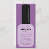 フォトトレンディーモダンパープル爪、 ネイルポーランド誕生日 招待状 (正面)