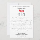 フォトトレーディングカード野球誕生日パーティー 招待状 (裏面)