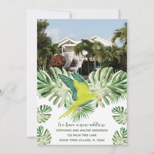 フォトトロピカルオウムの新しいアドレス発表 招待状 (正面)