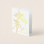 フォトトロピカルパームツリーズビーチモダンありがとう 箔カード (正面)