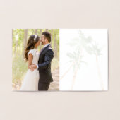 フォトトロピカルパームツリーズビーチモダンありがとう 箔カード (内部)