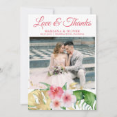 フォトトロピカルパーム葉フローラ招待状 招待状 (正面)