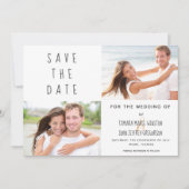 フォトトロピカルパ離れームの青い日付を保存 招待状 (正面)