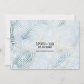 フォトトロピカルパ離れームの青い日付を保存 招待状 (裏面)