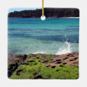フォトトロピカルビーチクリスマスオーナメント セラミックオーナメント (裏面)