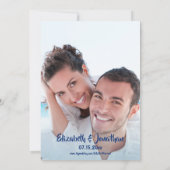 フォトトロピカルビーチモダンの目的地の結婚式 招待状 (裏面)