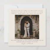 フォトトロピカルリーフ結婚のフラットサンキューカード サンキューカード (裏面)