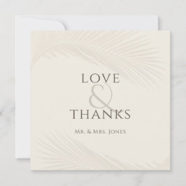 フォトトロピカルリーフ結婚のフラットサンキューカード サンキューカード