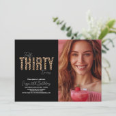 フォトトーク30対Meヒョウ女性誕生日 招待状 (スタンド正面)