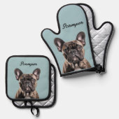 フォトドッグキャットカスタムモノグラム 鍋つかみ&鍋敷きセット (正面/裏面)