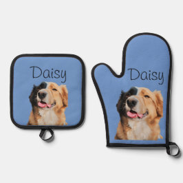 フォトドッグキャットカスタムモノグラム 鍋つかみ&鍋敷きセット