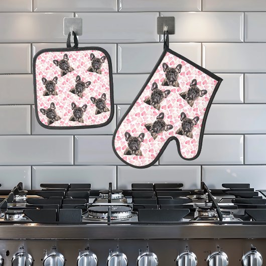 フォトドッグキャットカスタム顔ポートレート 鍋つかみ&鍋敷きセット