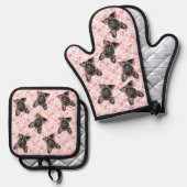 フォトドッグキャットカスタム顔ポートレート 鍋つかみ&鍋敷きセット (正面/裏面)